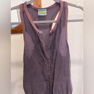 C&C California grey sleeveless romper with drawstring- XS